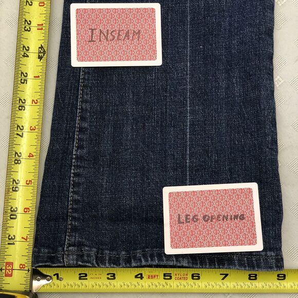 Bisou Bisou Jeans Womens 10 Boot Cut W32-L32 Dark Wash Fade Mid Rise Blue Denim - Picture 9 of 12